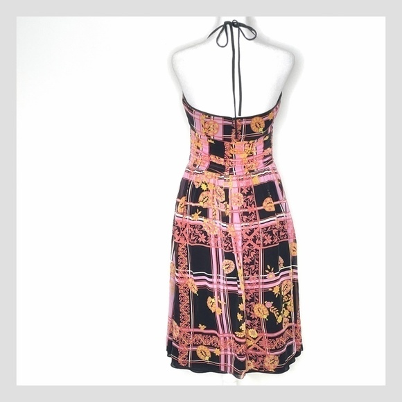 Kay Unger Silk Pin Up Style Halter Top Mid Length Cocktail Occasion Dress Size 4 - Picture 2 of 12